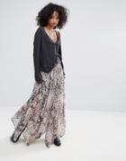 Religion Maxi Skirt In Animal Print - Multi