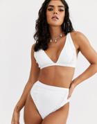 Asos Design Shell Embellished Plunge Bikini Top