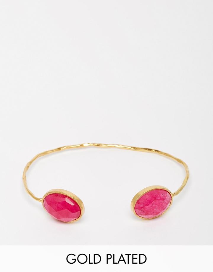 Taara Jewelry 22k Gold Plated Bracelet - Padparadscha