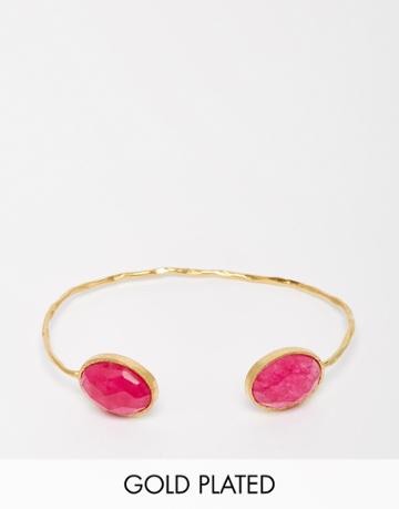 Taara Jewelry 22k Gold Plated Bracelet - Padparadscha