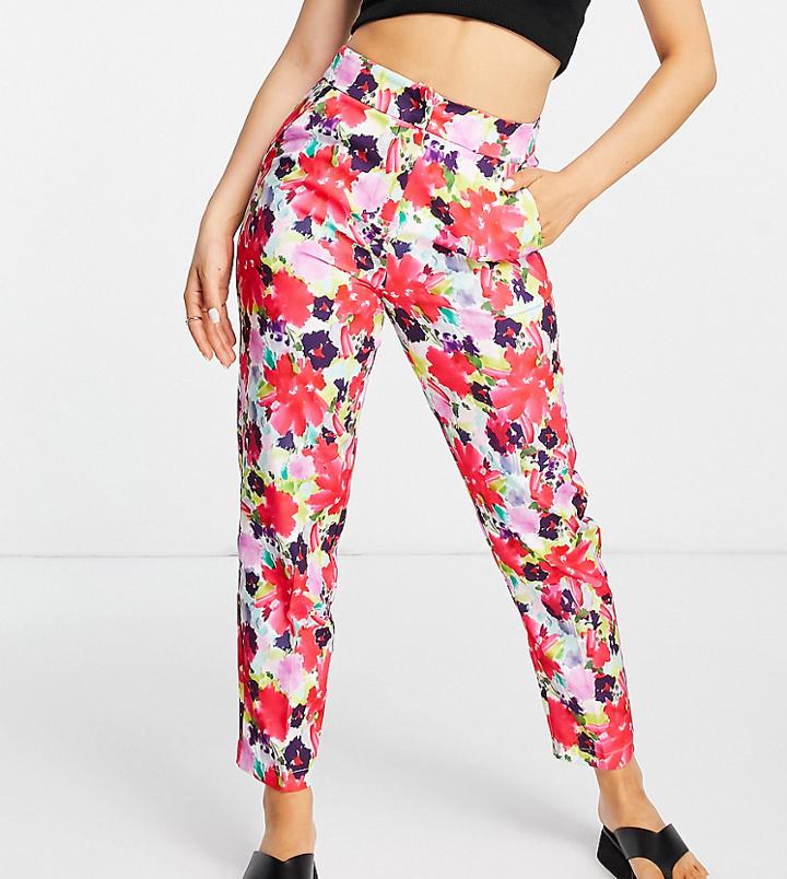 Liquorish Petite Set Pants In Floral Print-multi