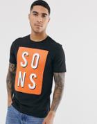 Only & Sons Logo T-shirt In Black
