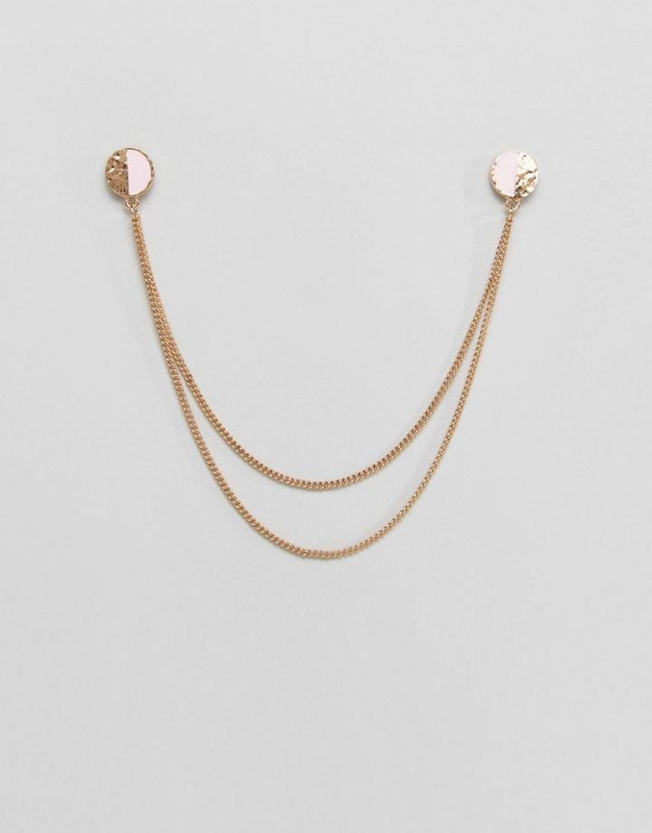 Designb Gold Collar Tips & Chain Exclusive To Asos - Gold