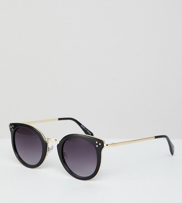 Accessorize Lizzy Round Metal Trim Sunglasses - Black