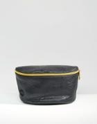 Mi-pac Python Leather Look Bum Bag In Black - Black