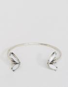 Asos Open Jewel Petal Cuff Bracelet - Silver