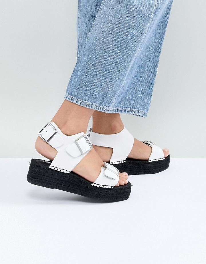 Sol Sana Travis White Buckle Espadrilles - Black