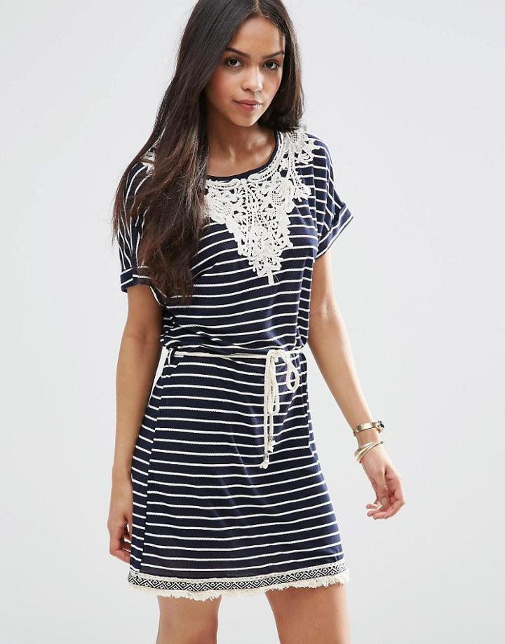 Brave Soul Stripe Crochet Dress