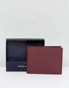 Peter Werth Etched Wallet In Burgundy - Red