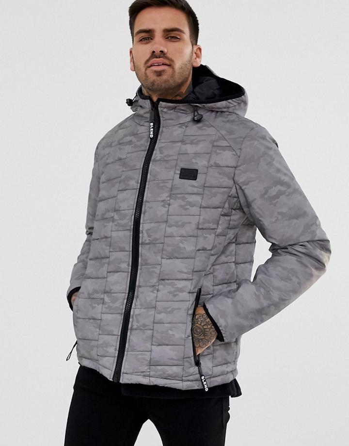 Blend Padded Jacket In Gray - Gray