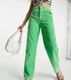Reclaimed Vintage Inspired 90's Dad Jean In Bright Green Cord