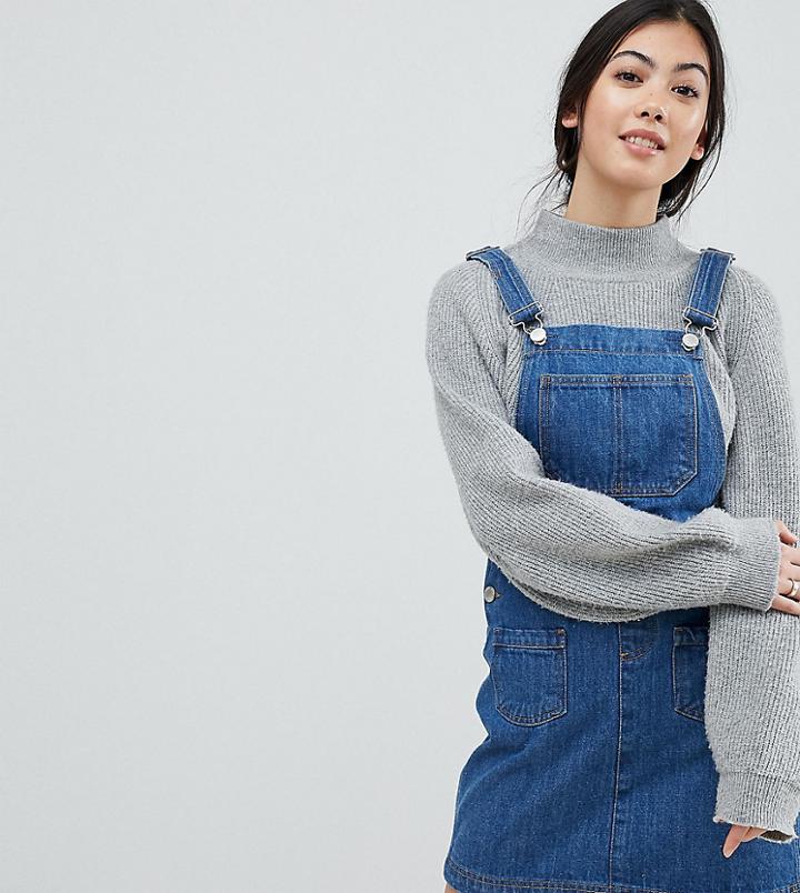 Miss Selfridge Petite Denim Overall Dress - Blue