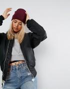 Asos Turn Up Beanie - Red