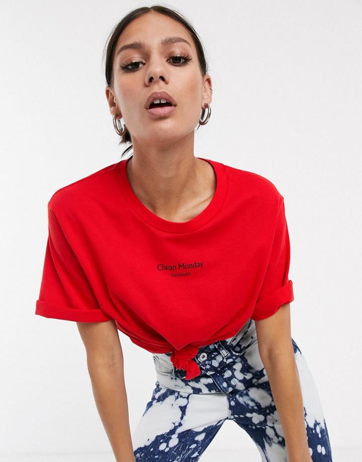 Cheap Monday Perfect Logo T-shirt-red