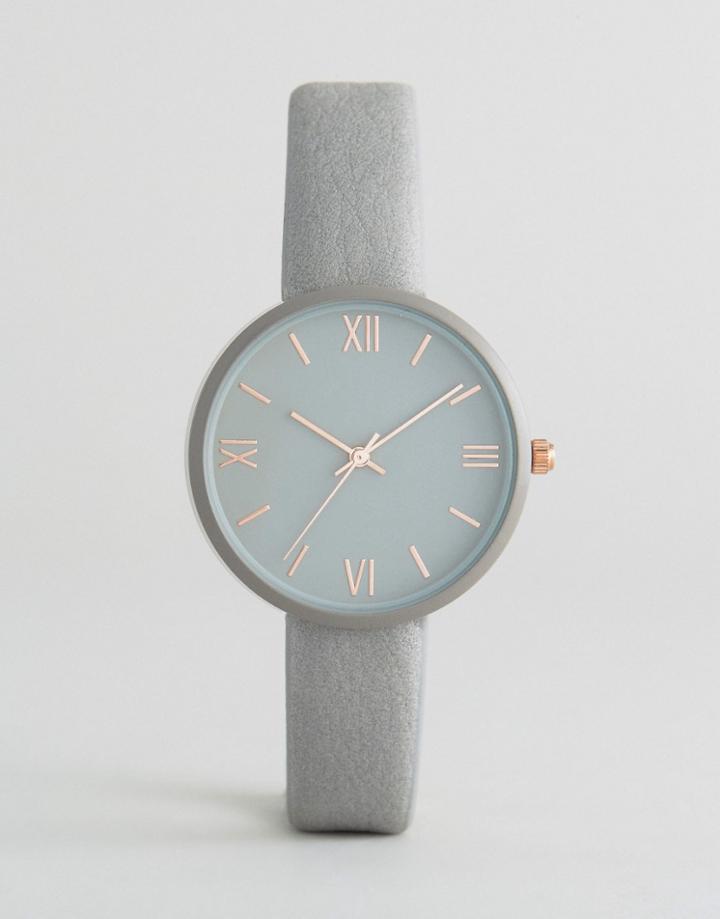 New Look Minimal Strap Watch - Gray