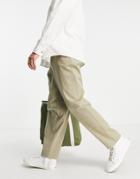Asos Design Balloon Fit Chino Pants In Dark Beige-neutral