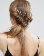 Asos Occasion Faux Pearl Back & Front Hair Clip - Silver