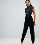 Asos Tall Embellished Lace Jumpsuit - Black