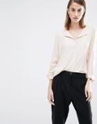 Selected Dynna Shirt With Open Neck Detail - Smoke Gray