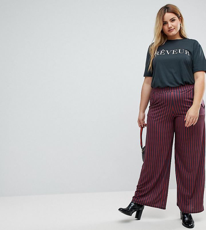 Pink Clove Wide Leg Pants In Stripe - Multi