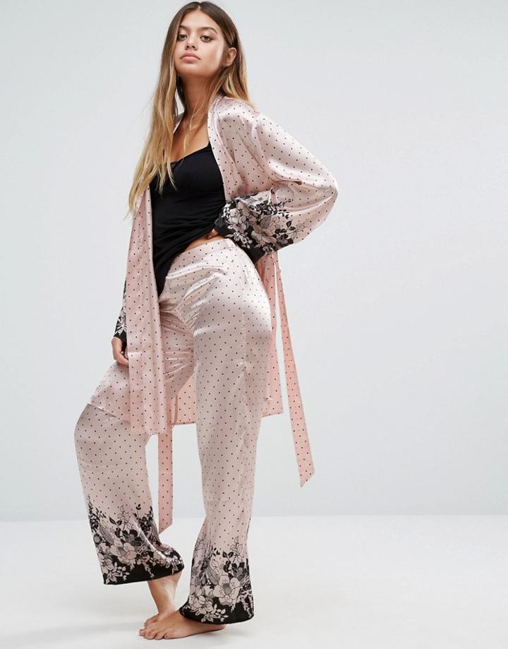 Pour Moi Bardot Satin Pant - Pink