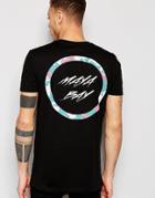 Asos Super Longline T-shirt With Maya Bay Chest And Back Print - Black