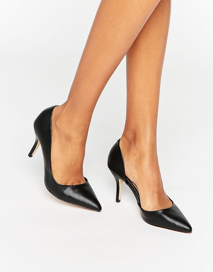 Aldo Simple Cut Out Pumps - Black Lizard