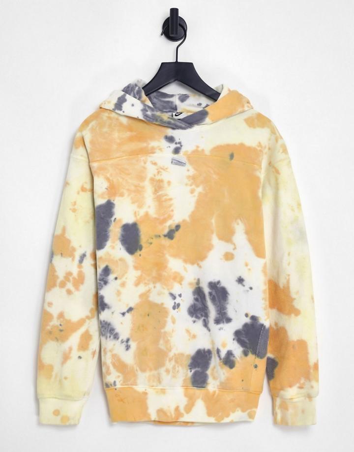 Nike Seasonal Classics Pack Acid Wash Oversized Hoodie In Cream/multi-white