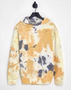 Nike Seasonal Classics Pack Acid Wash Oversized Hoodie In Cream/multi-white