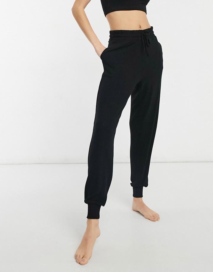 Chelsea Peers Soft Jersey Lounge Skinny Sweatpants In Black