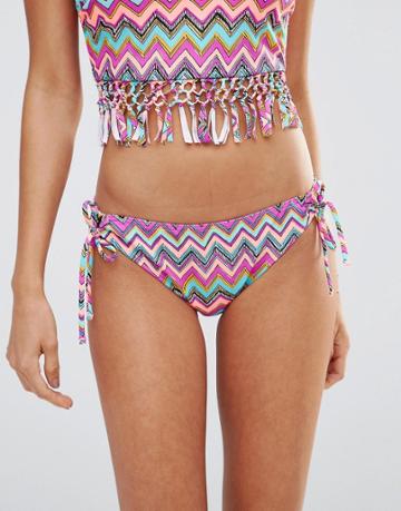 Island Soul Multi Print Tie Side Bikini Bottoms - Paya
