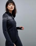 Asics Seamless Full Zip Hoodie In Black - Black