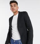 Asos Design Tall Super Skinny Jersey Blazer In Black