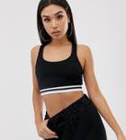 Asos Design Lounge Mix & Match Raw Crop Top - Black