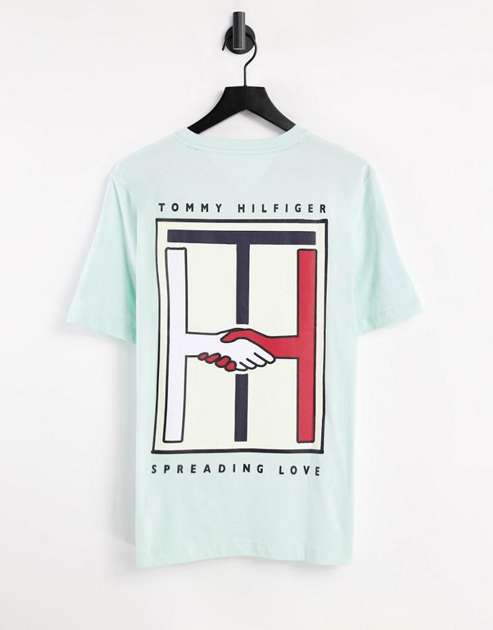 Tommy Hilfiger One Planet Capsule Unisex Back Print T-shirt In Blue-blues