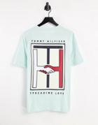 Tommy Hilfiger One Planet Capsule Unisex Back Print T-shirt In Blue-blues