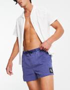 Calvin Klein Short Swimshorts With Small Logo In Washed Blue-blues
