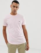 Lacoste Logo Crew Neck T-shirt In Pink