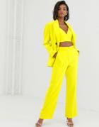 Asos Edition Double Breasted Mansy Pants - Yellow