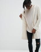 Asos Knitted Textured Parka Jacket In Oatmeal - Beige