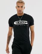 G-star Graphic 4 Organic Cotton Chest Logo Slim Fit T-shirt In Black