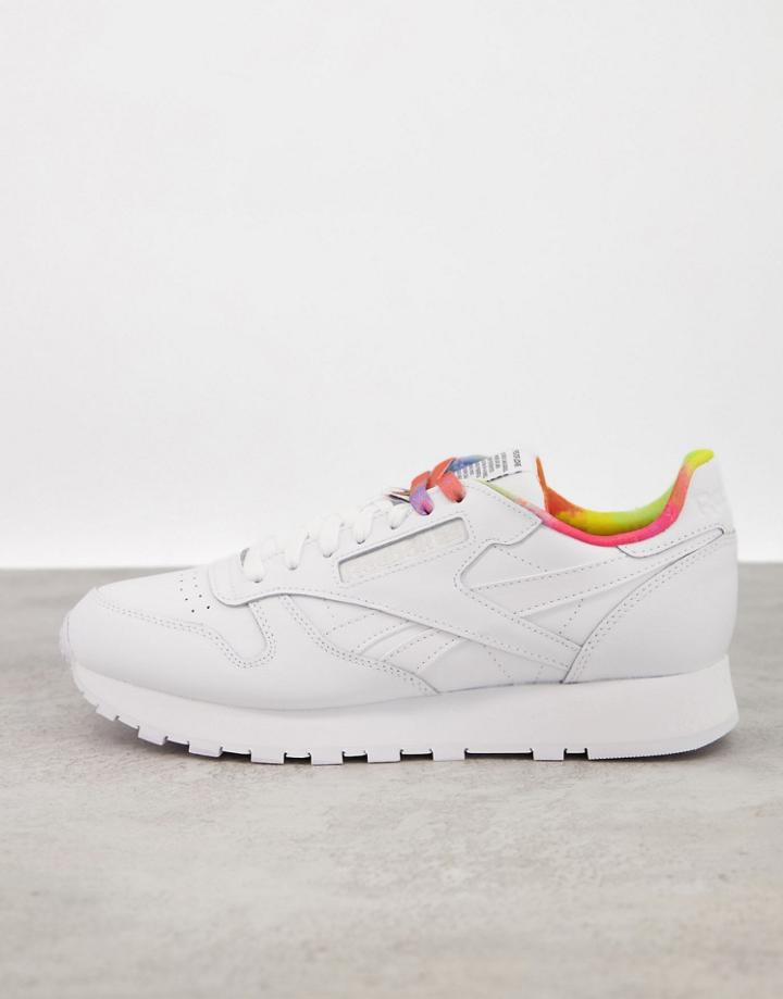 Reebok Classic Leather Sneakers In Multi-white