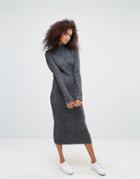 Ganni Connel Knitted Wool Blend Maxi Dress - Gray