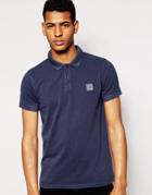 Boss Orange Polo Shirt With Logo In Blue - Navy