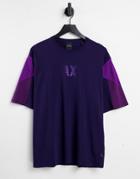 Armani Exchange Sleeve Detail T-shirt In Navy