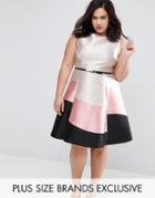 Coast Plus Sleeveless Color Block Dress - Pink