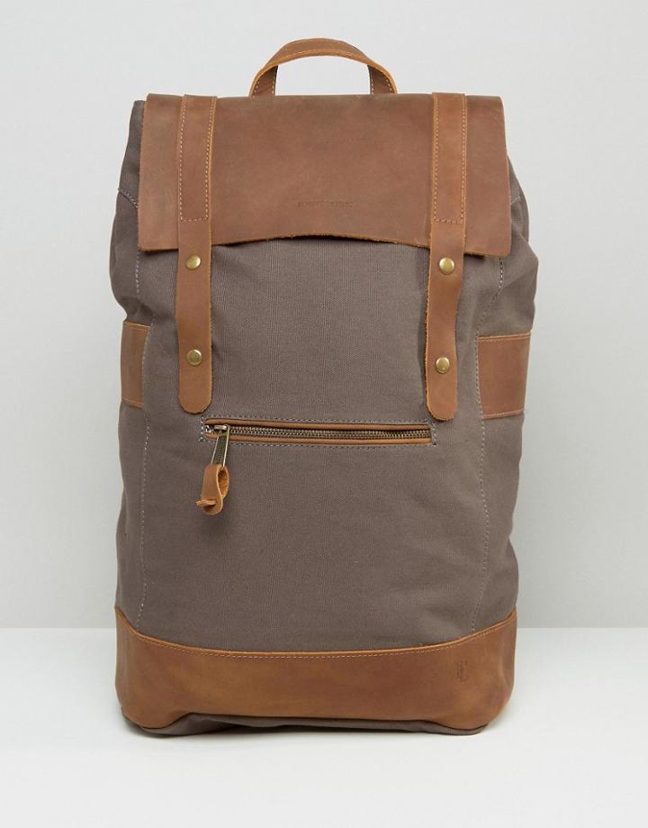 Forbes & Lewis Leather Rider Backpack In Gray - Gray