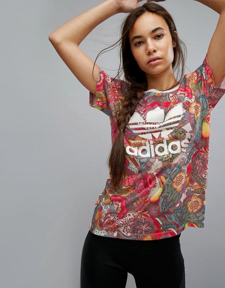 Adidas Floral T-shirt - Multi