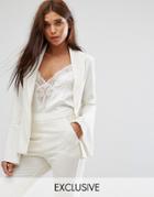 Missguided Flare Sleeve Blazer - White