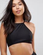 Le Palm Minimal Mix And Match Solid Bikini Top - Black